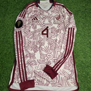 Alvarez Mexico 2022 2023 GOLD CUP Long Sleeve Away Soccer Jersey Shirt M